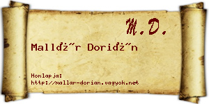 Mallár Dorián névjegykártya